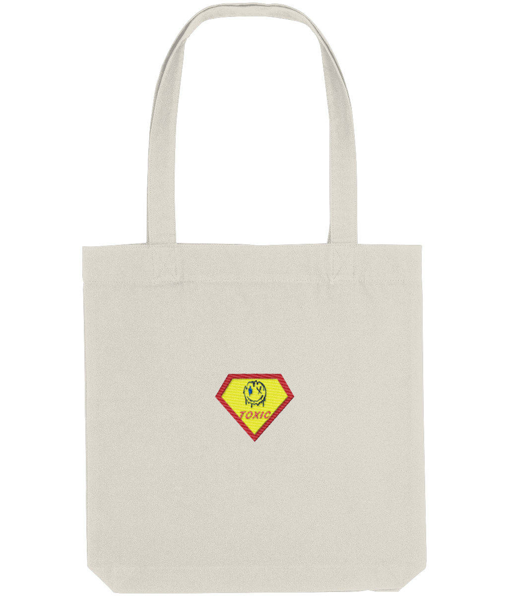 Toxic Superhero Embroidered Tote Bag